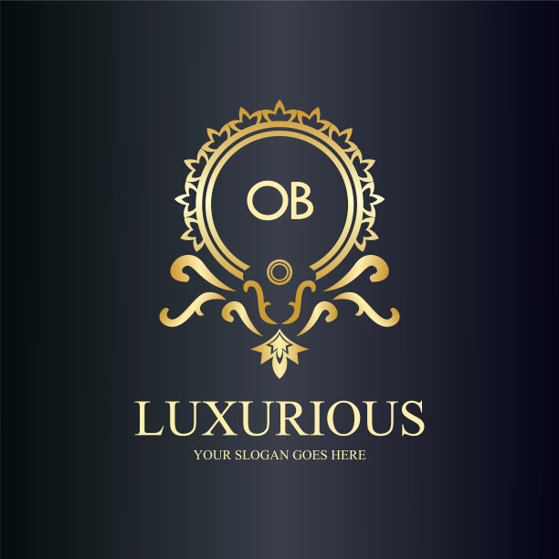 Ob字母首字母与皇家豪华标志模板图片下载