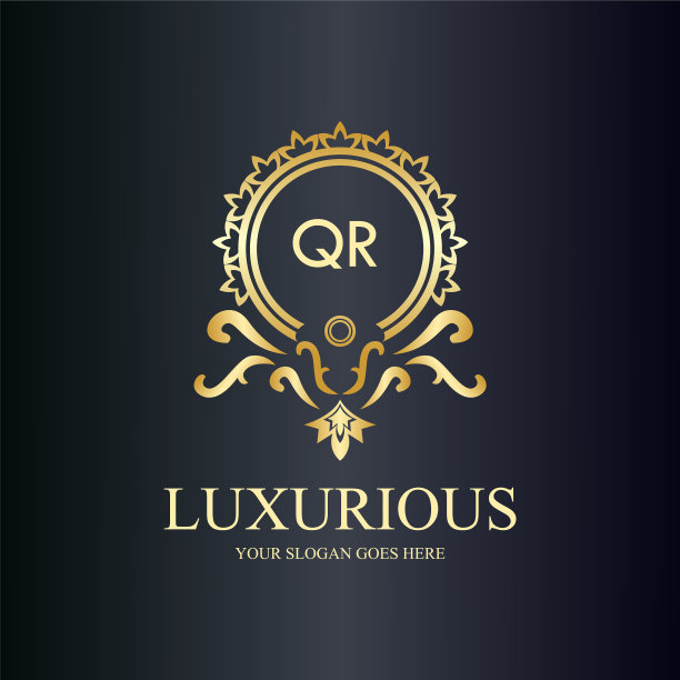 Qr字母首字母与皇家豪华标志模板图片下载
