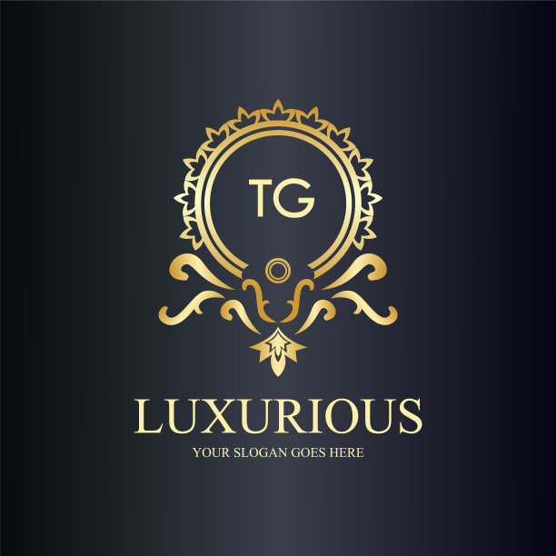 Tg字母首字母与皇家豪华标志模板图片下载