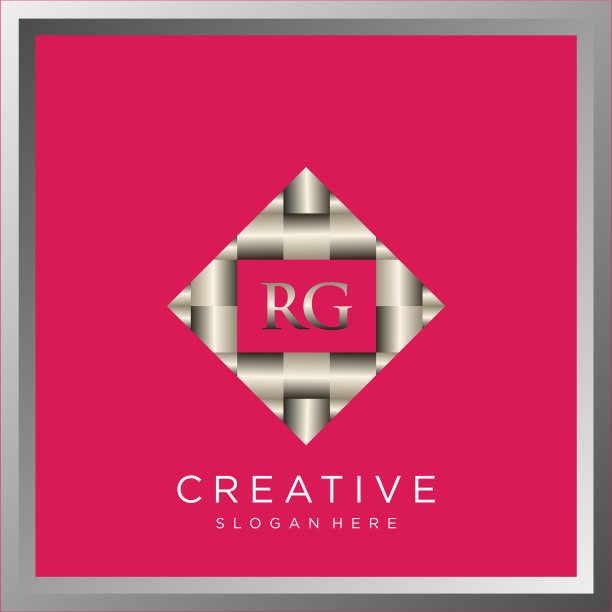 Rg最初闪亮的3d金属银标志字母图片下载