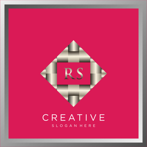 Rs最初闪亮的3d金属银标志字母图片下载