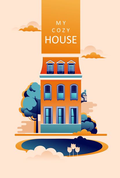 日间景观两层大厦图片下载