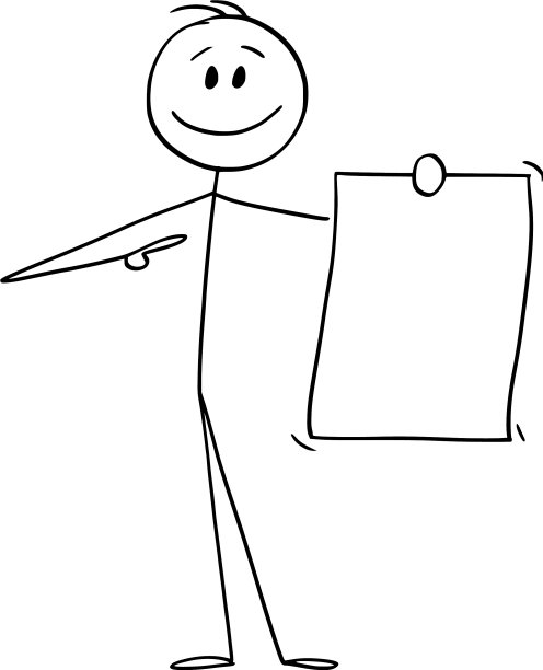 卡通微笑的男人或商人持有和图片下载