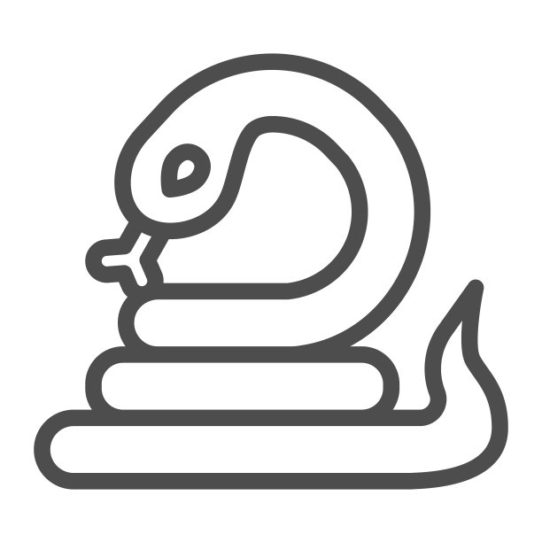 蛇线图标，世界野生动物概念，蛇矢量标志在白色背景，蛇轮廓风格的移动概念和网页设计。矢量图形。图片下载