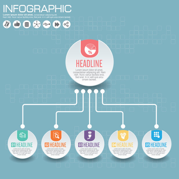部分报告与标志和图标集图片下载