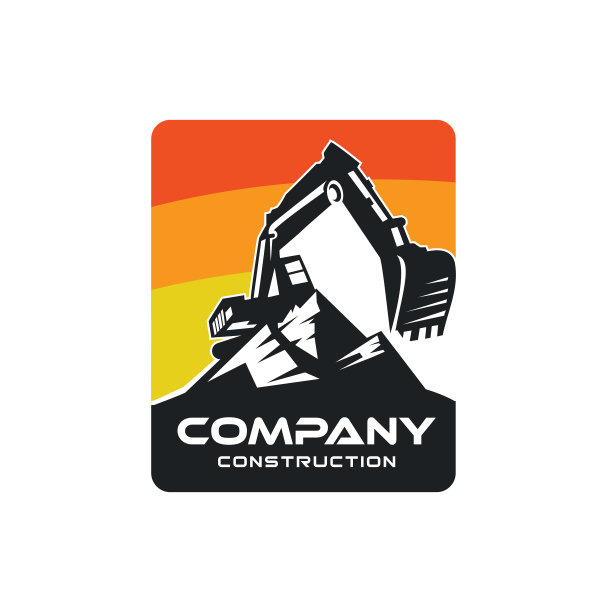 挖掘机模板矢量插图。重型设备矢量为建筑公司。创意挖掘机和挖土机图标，象征符号图片下载