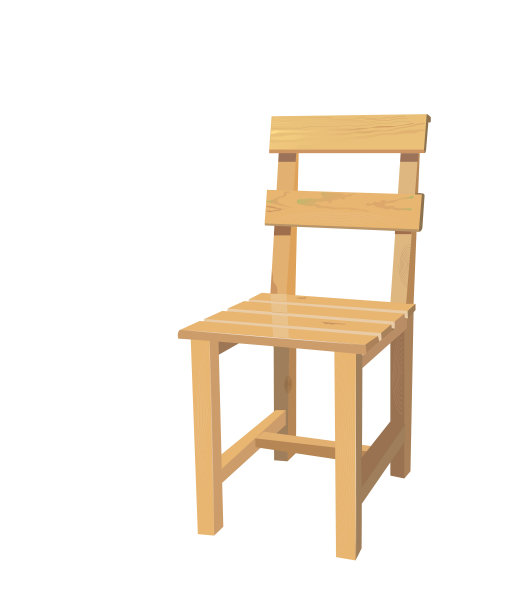 老式木椅。木制的椅子上。经典的椅子上。木头椅子的设计。向量图片下载