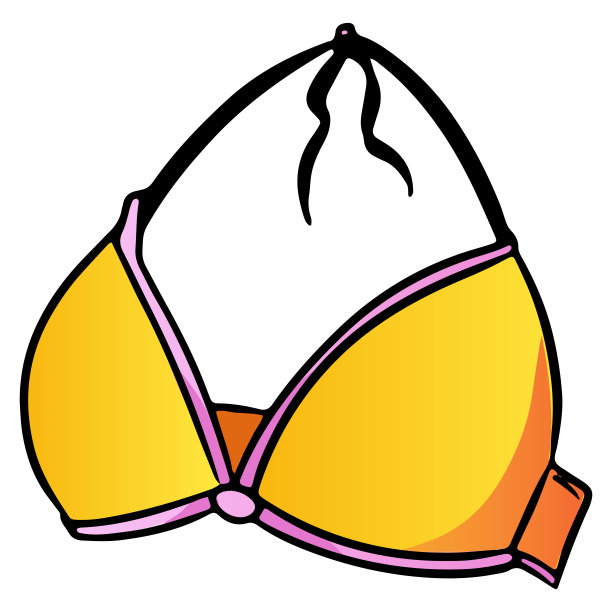 夏季泳装泳装上装黄色卡通风格图片下载