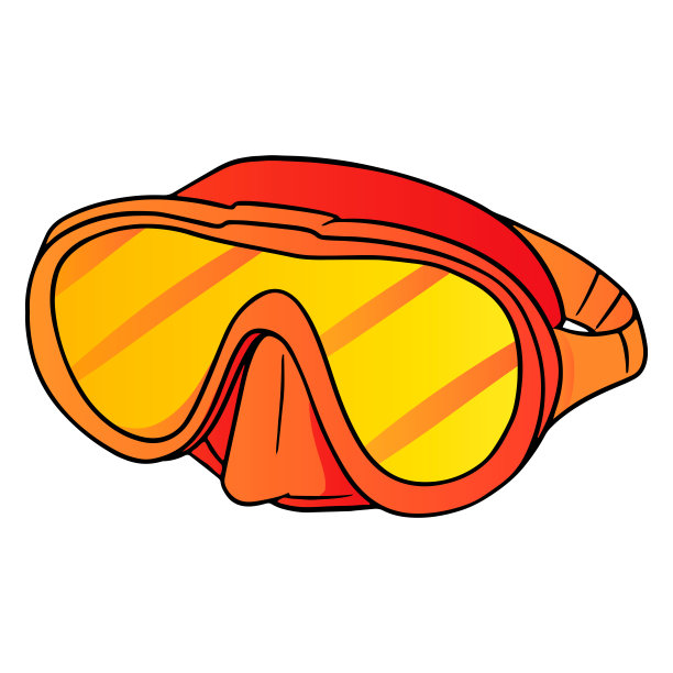 卡通风格的红色泳装面具图片下载