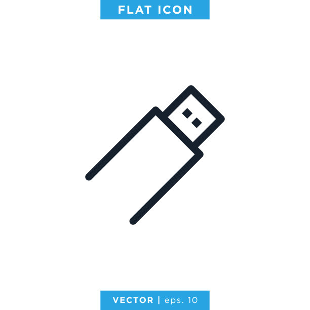 USB闪存驱动器图标矢量股票插图设计模板。图片下载