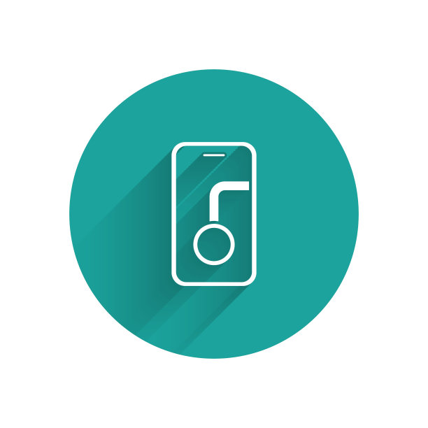 白色信息图的城市地图导航图标孤立与长阴影。手机应用界面概念设计。Geolacation概念。绿色圆圈按钮。向量图片下载