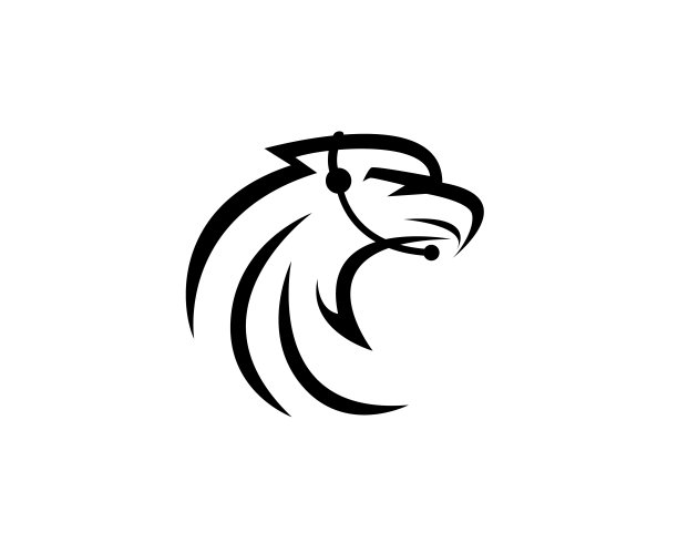 鹰头戴耳机为客户服务图片下载