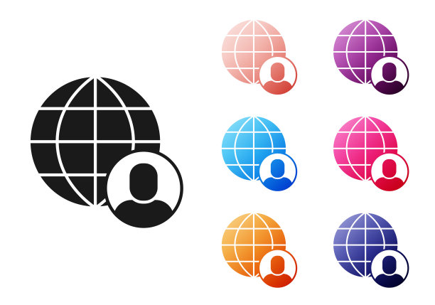 黑色自由职业者图标孤立的白色背景。一个在家里用笔记本电脑工作的自由职业者。在线工作，远程工作理念。设置图标丰富多彩。向量图片下载