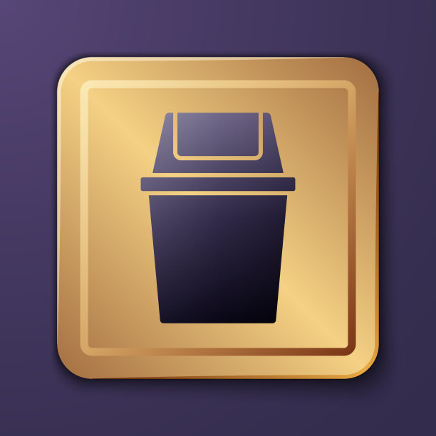 紫色垃圾桶图标孤立在紫色上图片下载