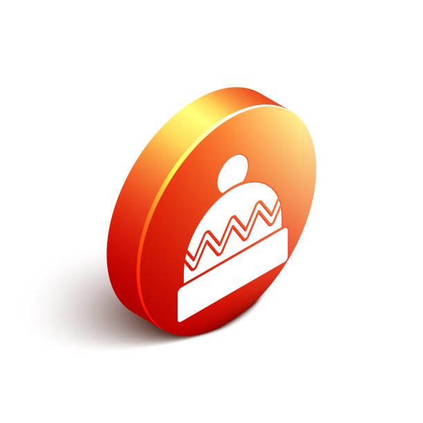 等距的冬季帽子图标孤立在白色图片下载