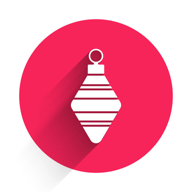 白色圣诞球图标孤立与长图片下载