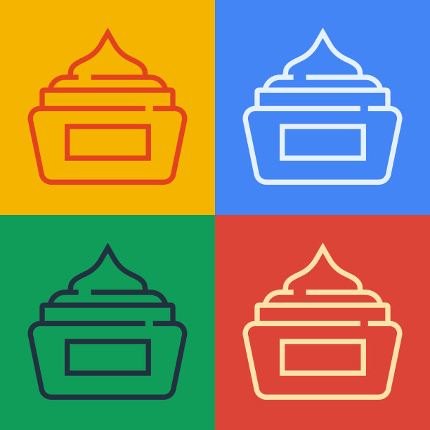 流行艺术线霜或乳液化妆品管图标图片下载