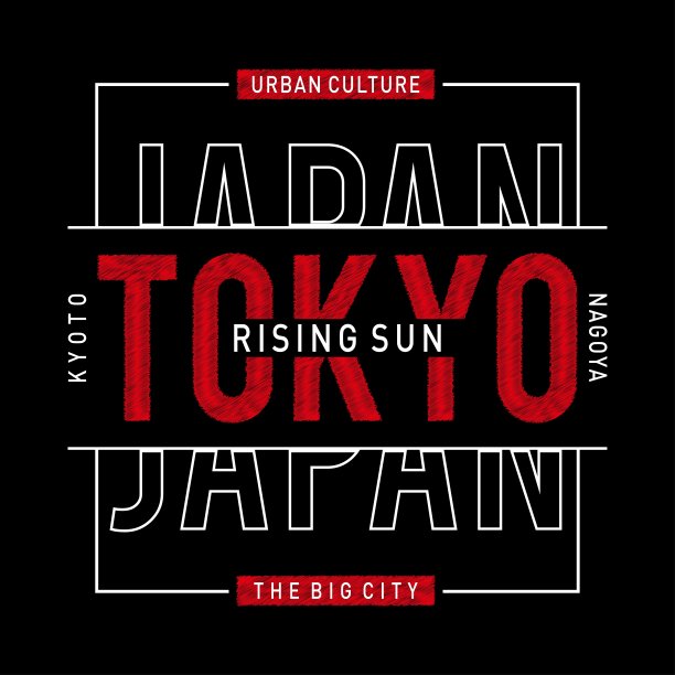 矢量插图的主题东京，日本。排版，t恤图形，海报，印刷，横幅，传单，明信片图片下载