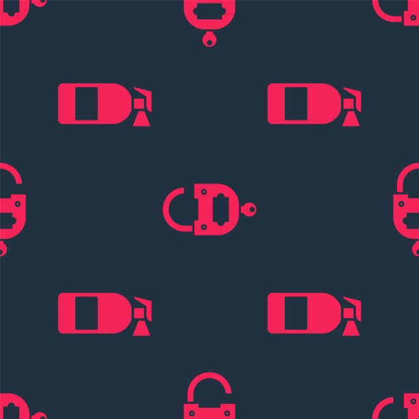 将灭火器、锁和钥匙设置为无缝图片下载