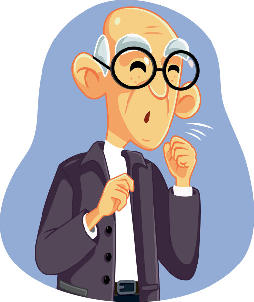 长者患有呼吸系统疾病，咳嗽图片下载