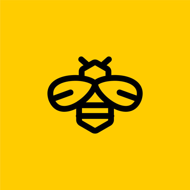 蜜蜂标志设计蜜蜂抽象符号图片下载