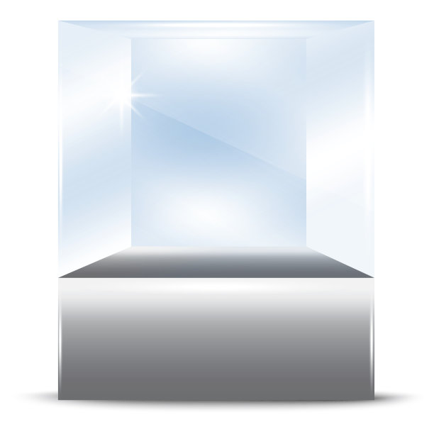 3d模型与玻璃橱窗形式的立方体。室内设计。矢量插图。股票的形象。每股收益10。图片下载