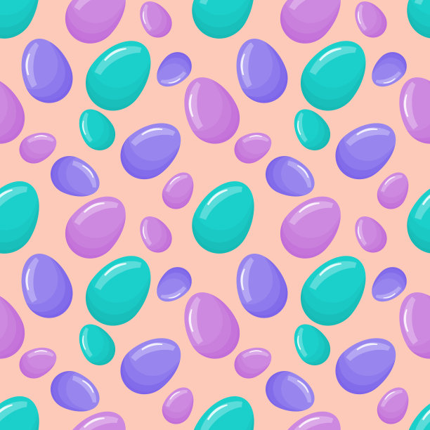 无缝图案用复活节彩蛋装饰春天图片下载