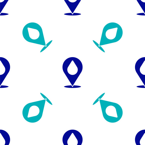 蓝色水滴与位置图标隔离图片下载