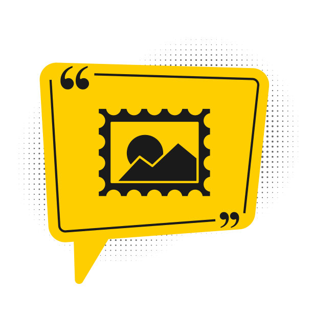 黑色邮票图标孤立在白色上图片下载