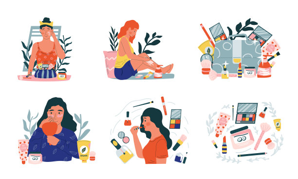 卡通护肤女性有机美图片下载