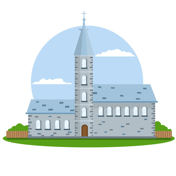 古老的市政厅建筑，蓝色的屋顶，钟楼和尖顶。图片下载