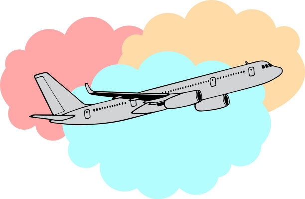 喷气客机或喷气式客机绘制在云上图片下载
