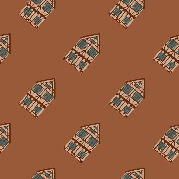 建筑无缝模式与房屋卡通图片下载