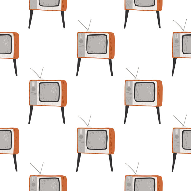 电视涂鸦无缝媒体模式与灰色复古图片下载