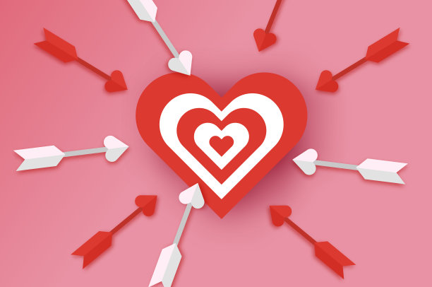 情人节目标心和箭爱情快乐图片下载