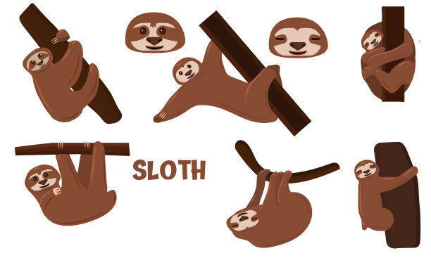 设置卡通树懒的海报问候图片下载