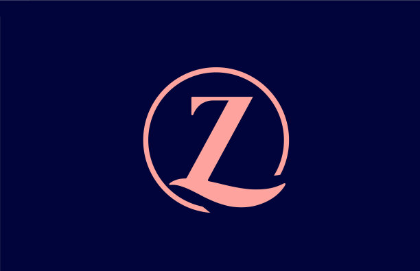 Z字母标志图标在粉红色和蓝色字母图片下载