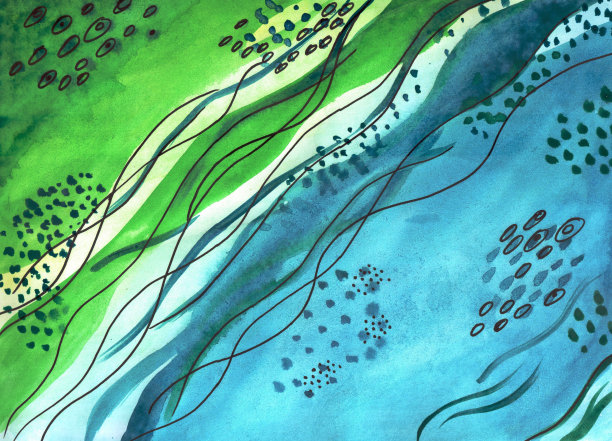 水彩抽象背景纹理。手绘条纹水彩。图片下载