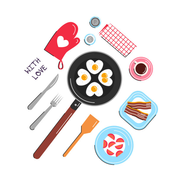 黑色的心形煎蛋图片下载