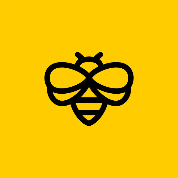 蜜蜂标志设计蜜蜂抽象符号图片下载