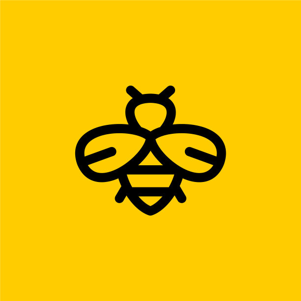 蜜蜂标志设计蜜蜂抽象符号图片下载
