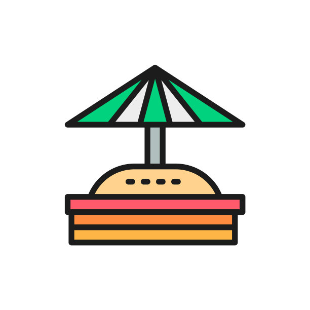 沙盒用伞为儿童平色线图片下载