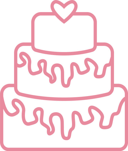 婚礼蛋糕图标设计模板孤立图片下载