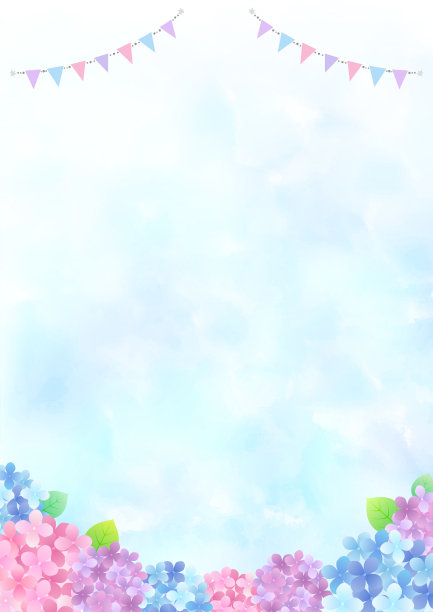 雨季绣球背景框图片下载