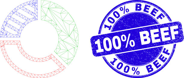 蓝色刻划百分之百的牛肉海豹和网图片下载