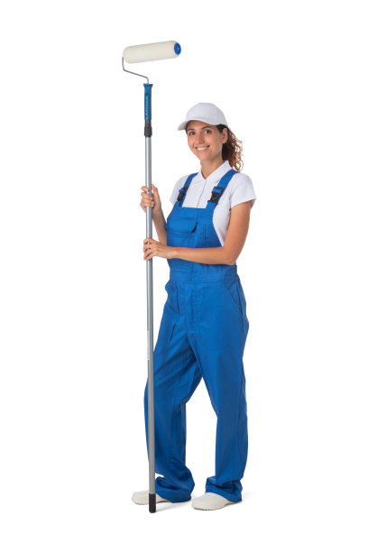 房子油漆工隔离在白色图片下载