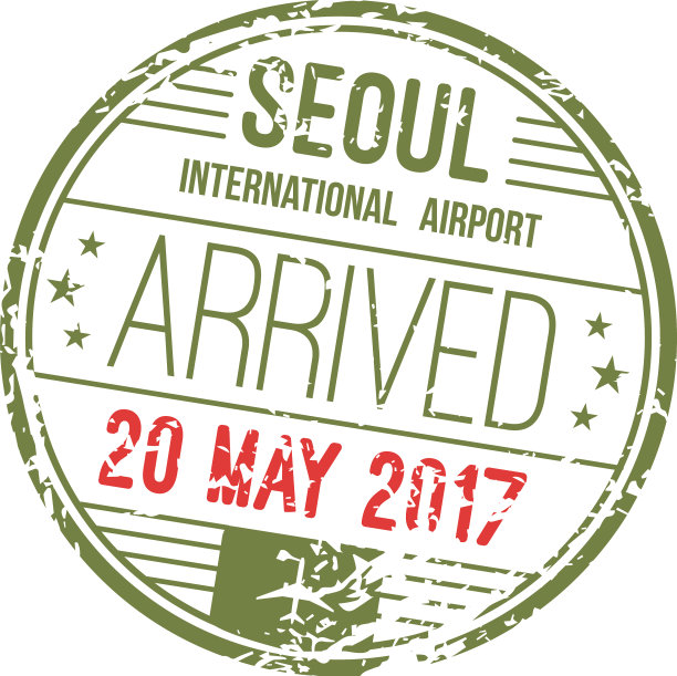 韩国首尔机场签证盖章隔离图片下载