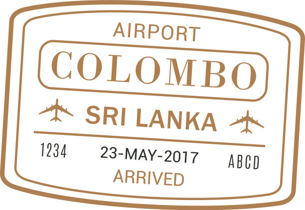 科伦坡机场邮票孤立图片下载