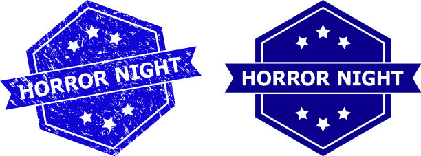 六角恐怖夜图章腐蚀表面图片下载