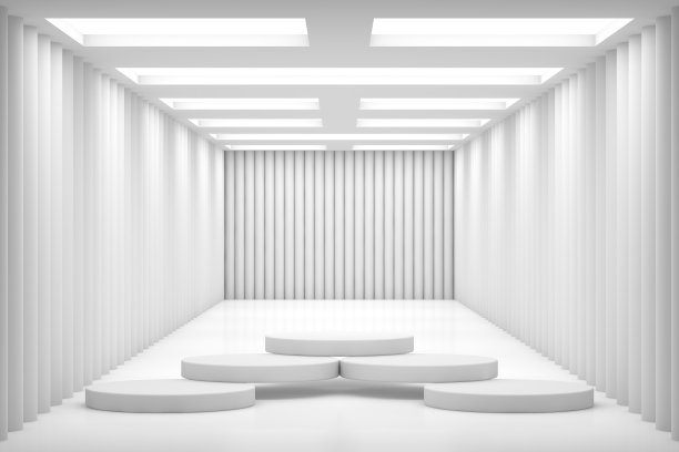 现代3D抽象背景平台的产品展示。空产品站图片下载